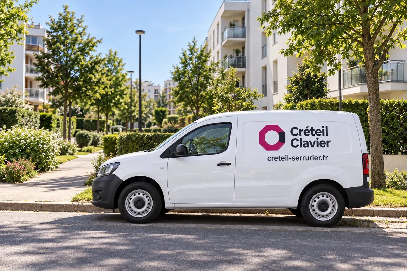 Véhicule utilitaire Créteil Clavier garé dans une rue résidentielle